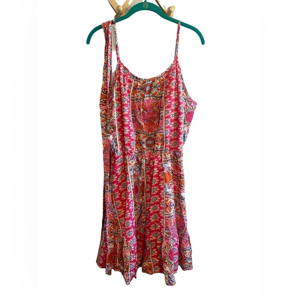 Pretty Garden Dress size L summer pink floral design dress - Picture 6 of 16